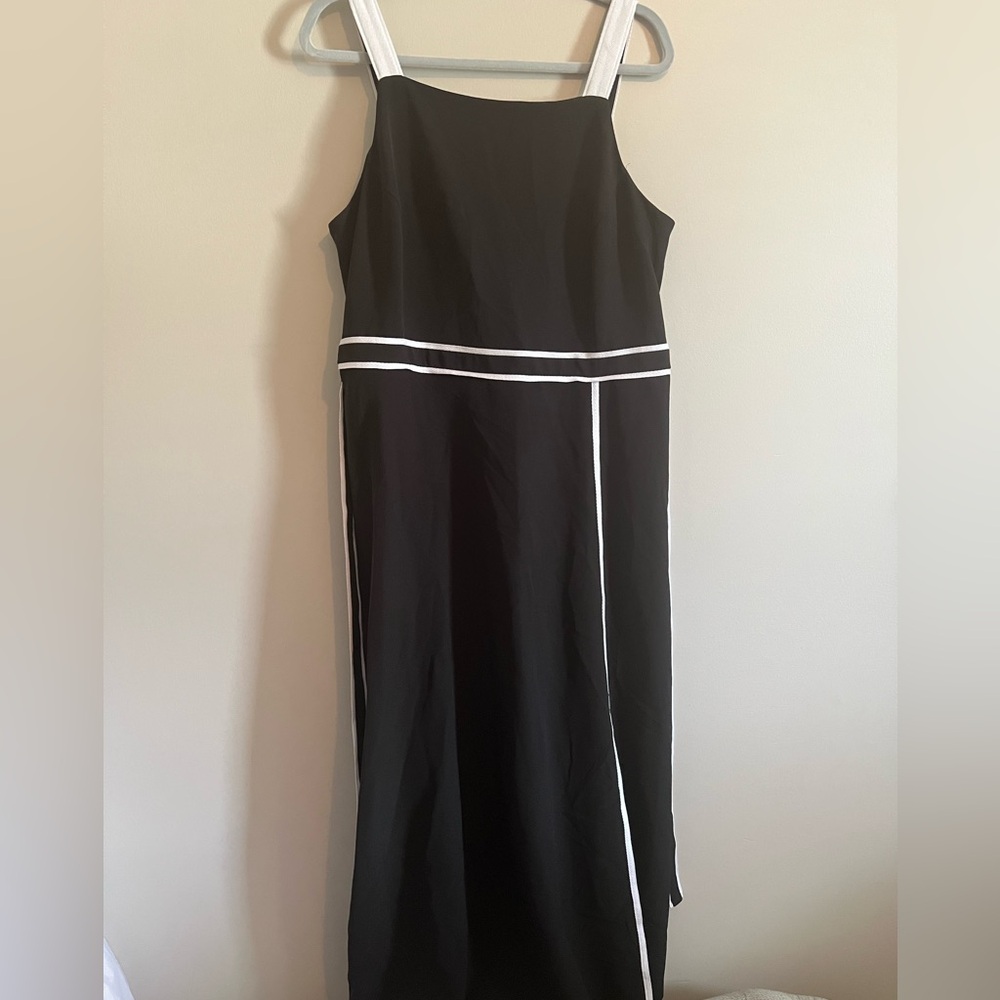 Black and White Square Neck Maxi Dress for Wedding Guest Plus and Curve